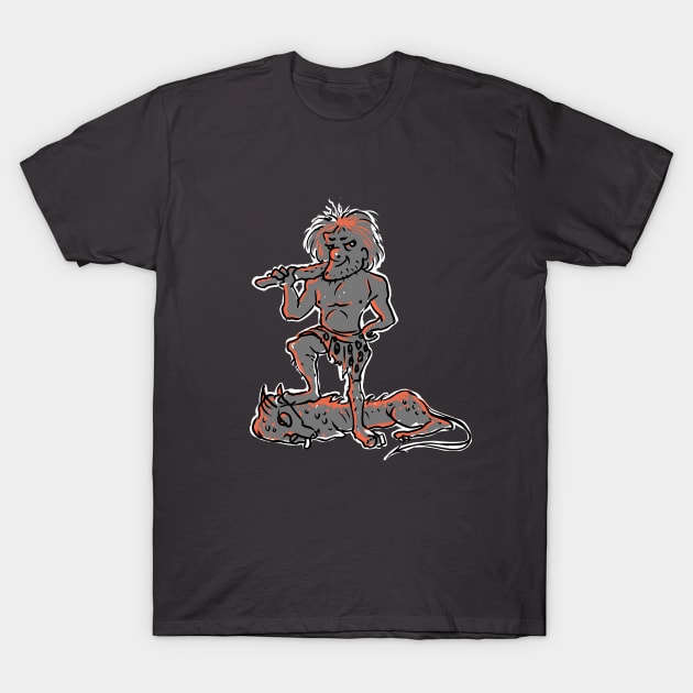 Cave man T-Shirt by CHAMIL T